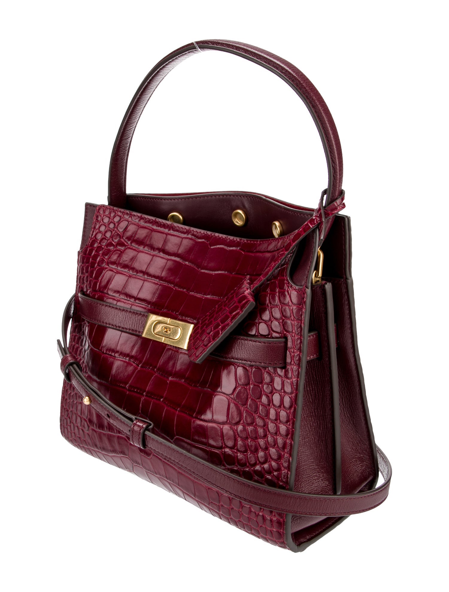 Tory Burch Embossed Leather Top Handle Bag