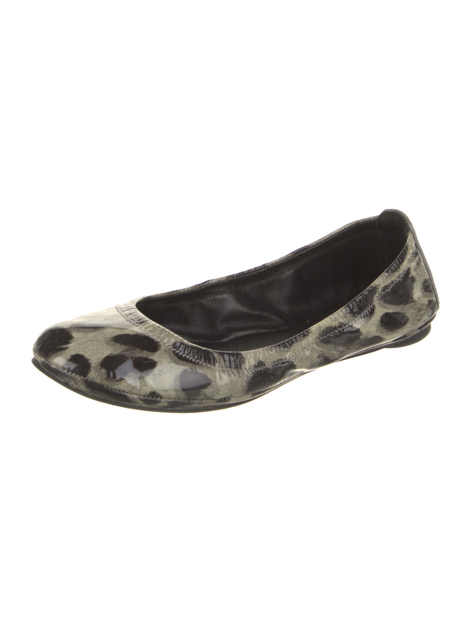 Tory Burch Patent Leather Animal Print Ballet Flats