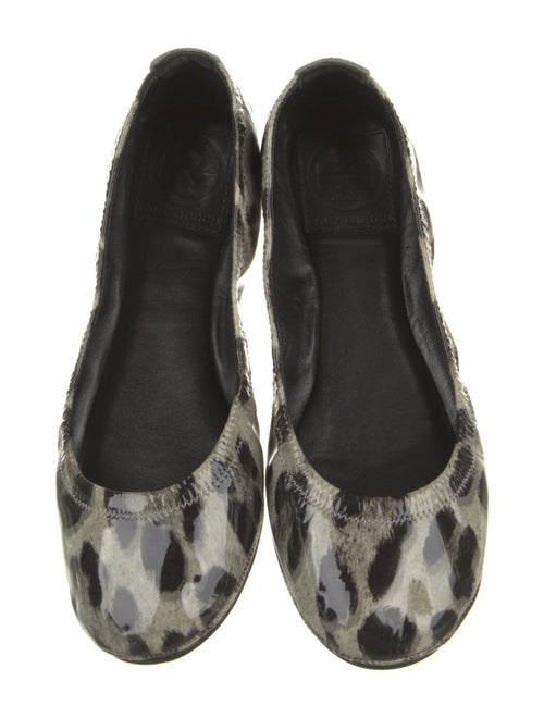 Tory Burch Patent Leather Animal Print Ballet Flats