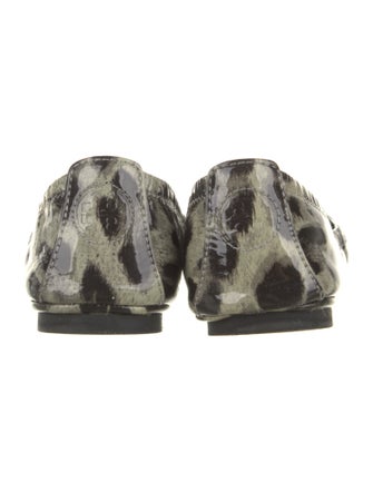 Tory Burch Patent Leather Animal Print Ballet Flats