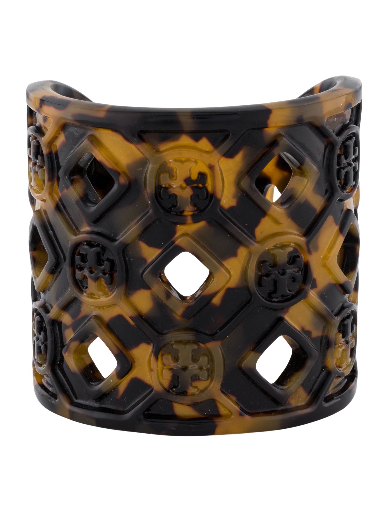 Tory Burch Resin Logo Cutout Cuff Bracelet