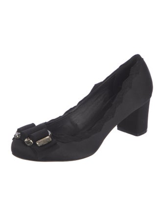 Tory Burch Satin Crystal Embellishments Pumps