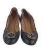 Tory Burch Leather Crystal Embellishments Ballet Flats