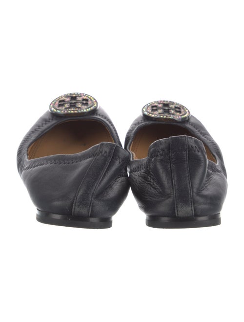 Tory Burch Leather Crystal Embellishments Ballet Flats