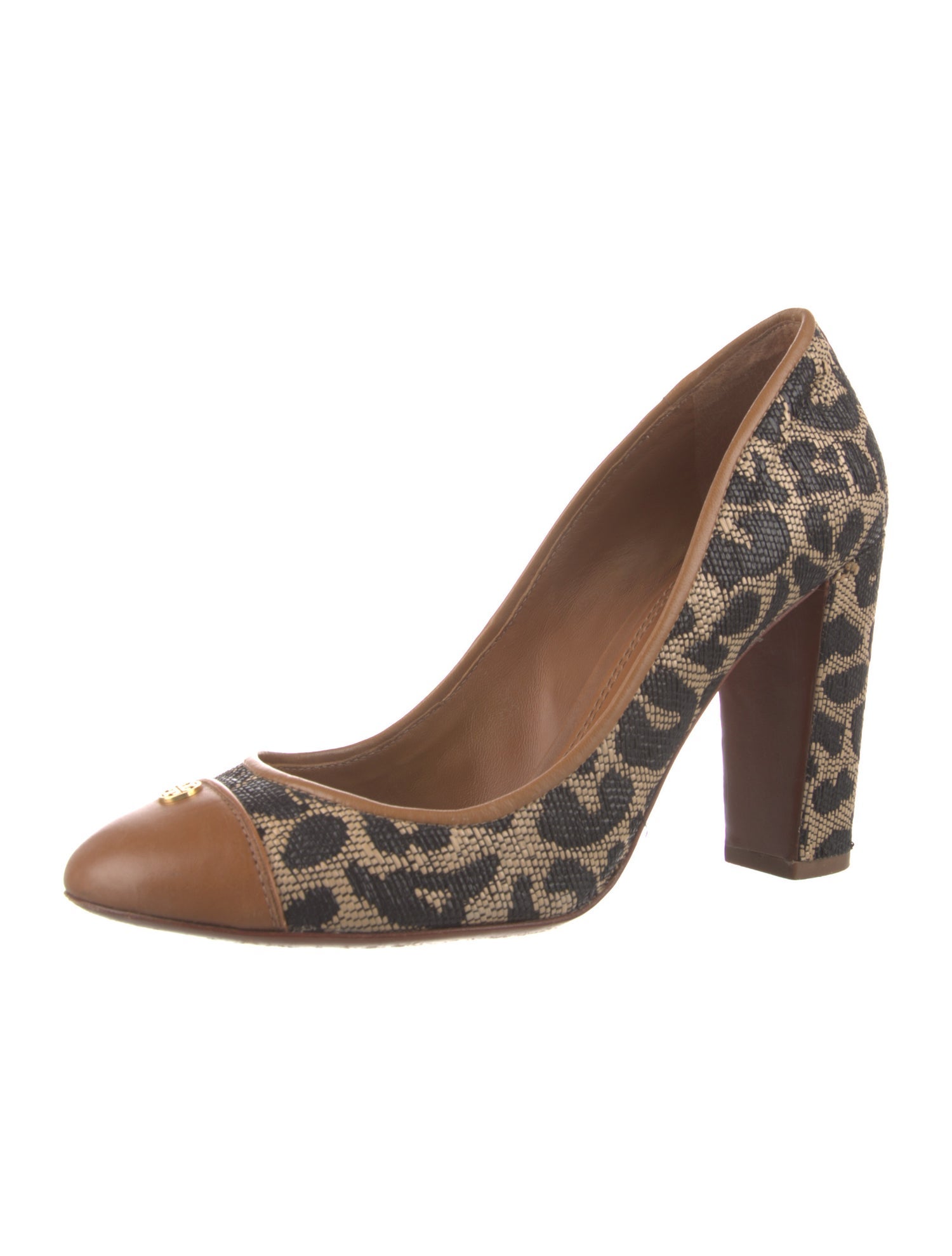 Tory Burch Straw Animal Print Pumps