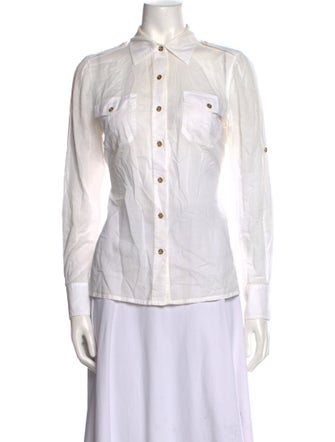Tory Burch Long Sleeve Button-Up Top