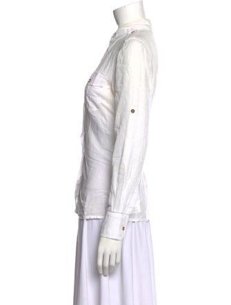 Tory Burch Long Sleeve Button-Up Top