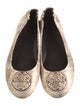 Tory Burch Embossed Leather Animal Print Ballet Flats