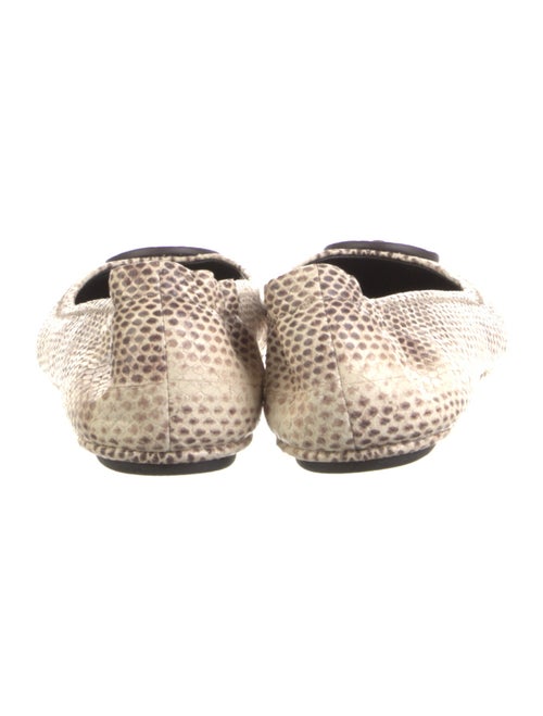 Tory Burch Embossed Leather Animal Print Ballet Flats