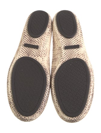 Tory Burch Embossed Leather Animal Print Ballet Flats