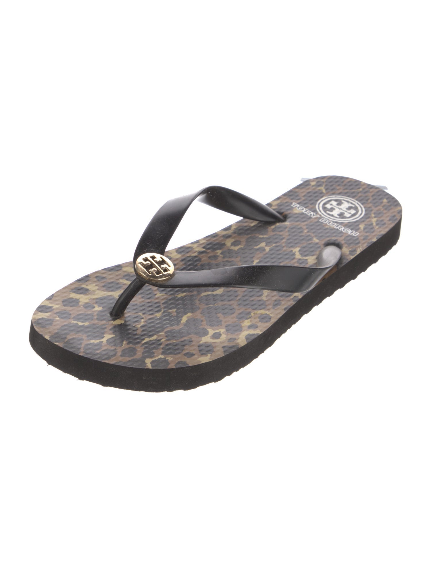 Tory Burch Rubber Animal Print Flip Flops