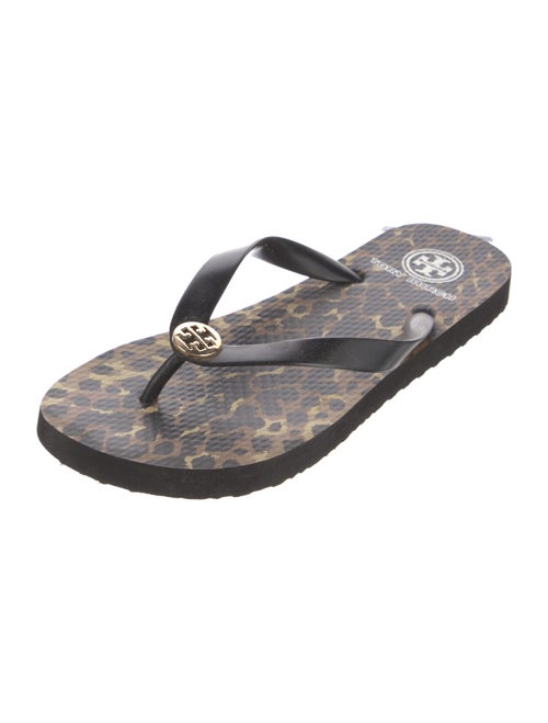 Tory Burch Rubber Animal Print Flip Flops