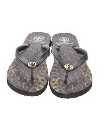 Tory Burch Rubber Animal Print Flip Flops