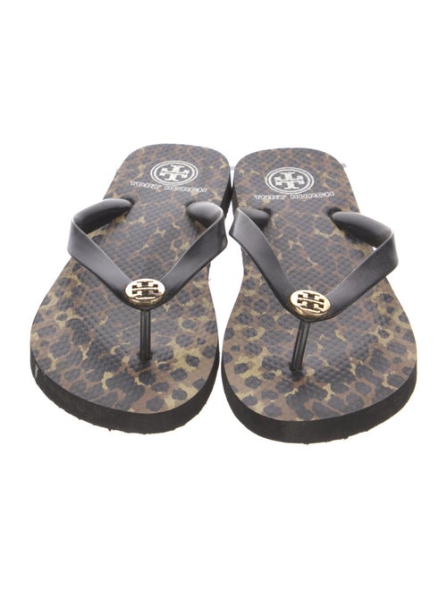 Tory Burch Rubber Animal Print Flip Flops