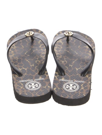 Tory Burch Rubber Animal Print Flip Flops