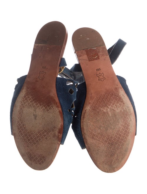 Tory Burch Suede Lasercut Accents Gladiator Sandals