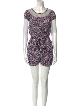 Tory Burch Printed Scoop Neck Romper