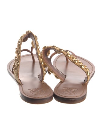 Tory Burch Leather Studded Accents Slides