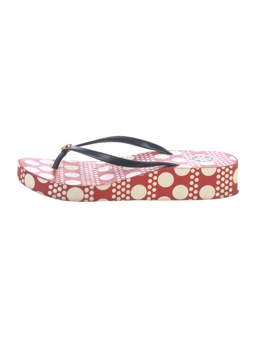 Tory Burch Rubber Polka Dot Print Flip Flops