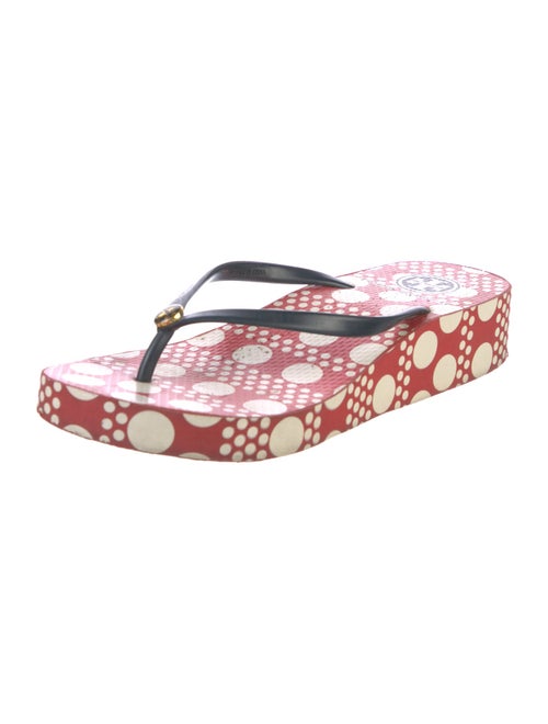 Tory Burch Rubber Polka Dot Print Flip Flops
