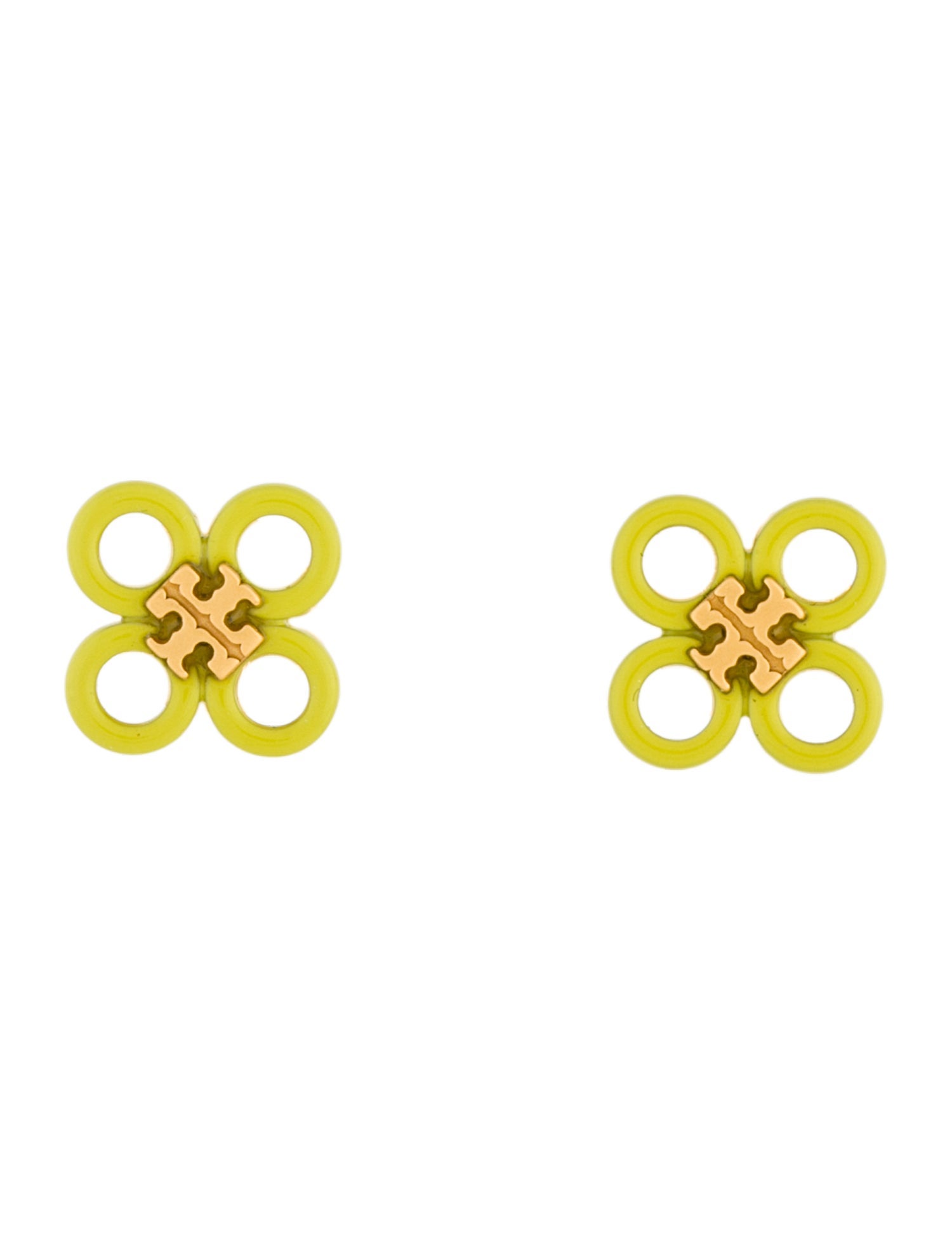 Tory Burch Enamel Small Kira Clover Stud Earrings