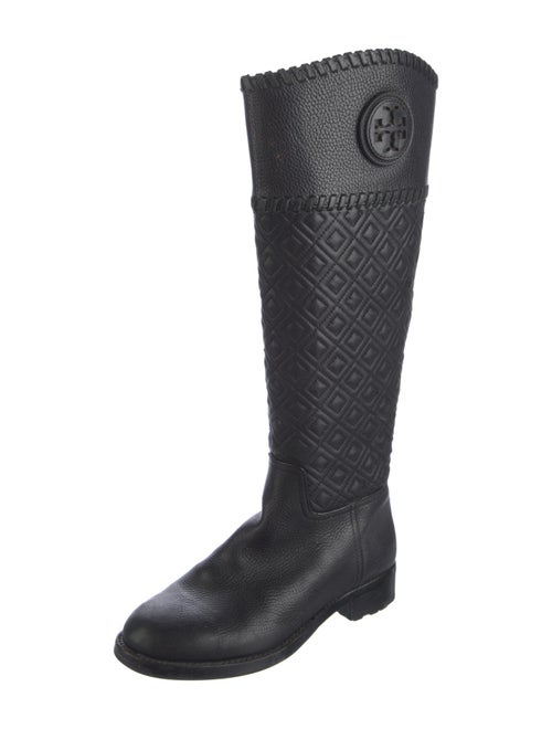 Tory Burch Leather Whipstitch Trim Riding Boots