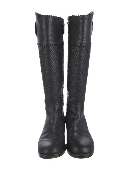 Tory Burch Leather Whipstitch Trim Riding Boots