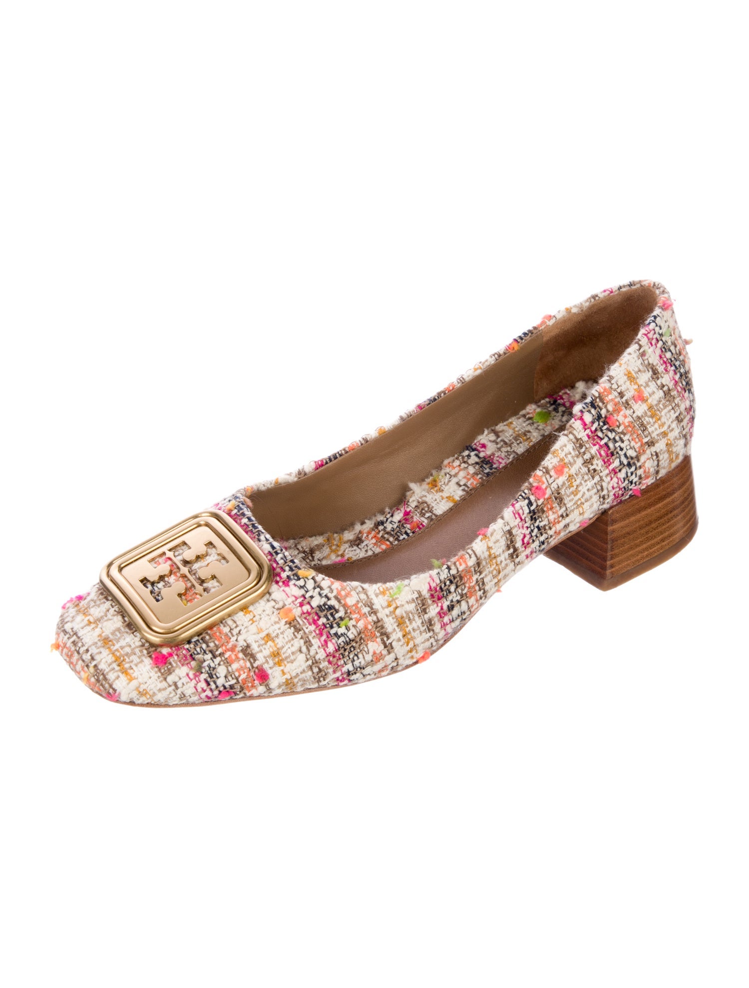 Tory Burch Tweed Pattern Ballet Flats