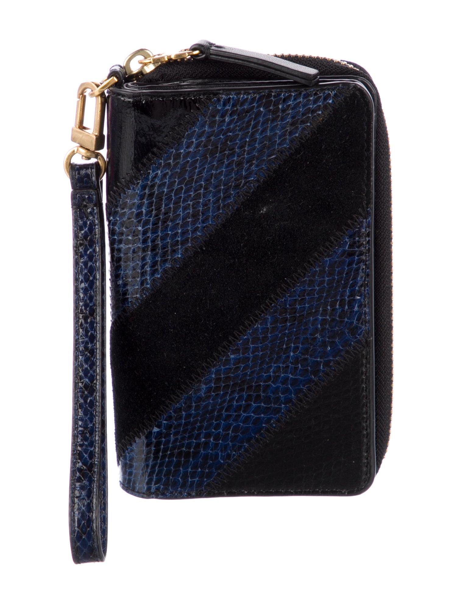 Tory Burch Embossed Leather Animal Print Wristlet