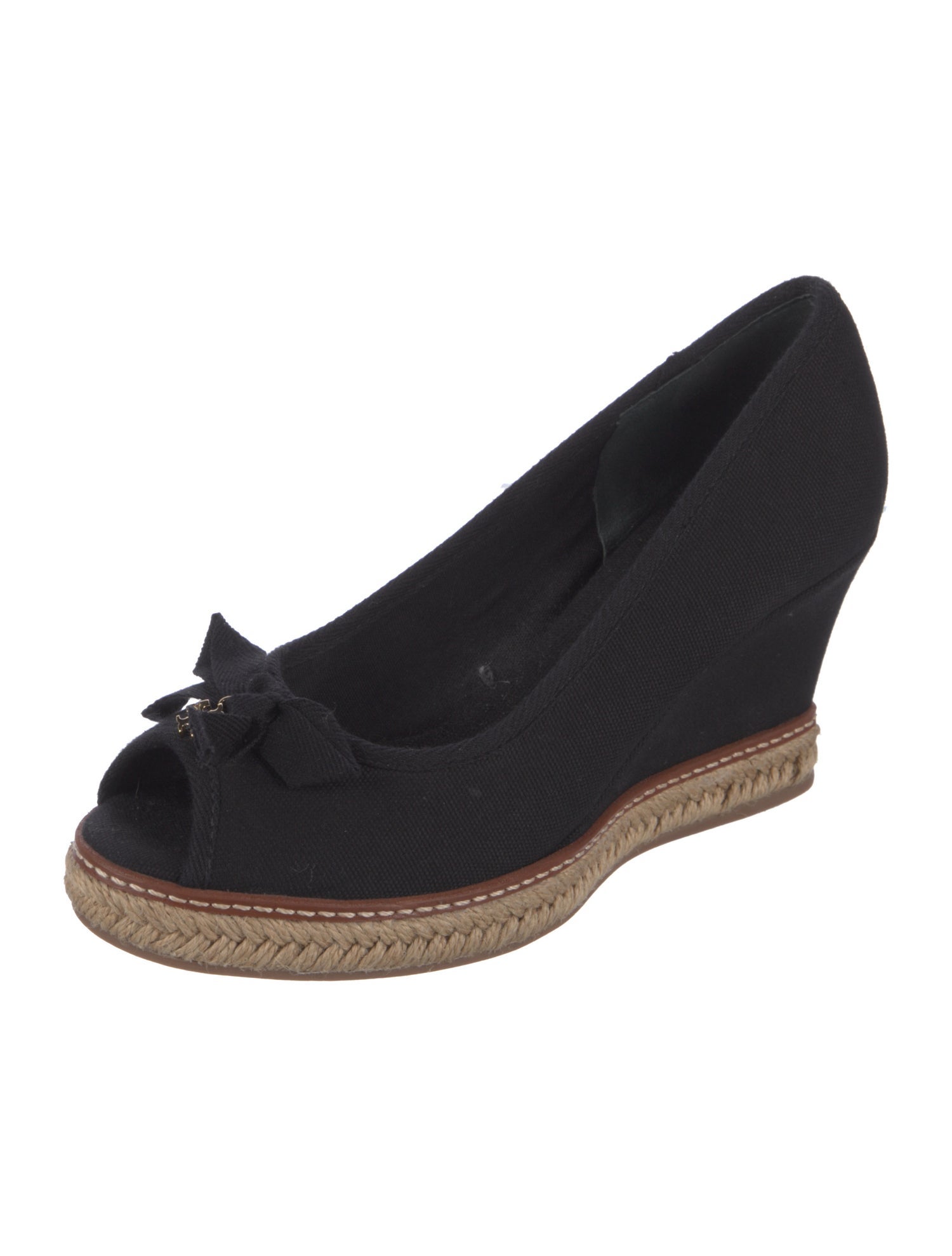 Tory Burch Canvas Bow Accents Espadrilles