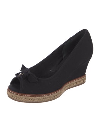 Tory Burch Canvas Bow Accents Espadrilles