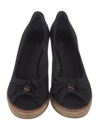 Tory Burch Canvas Bow Accents Espadrilles