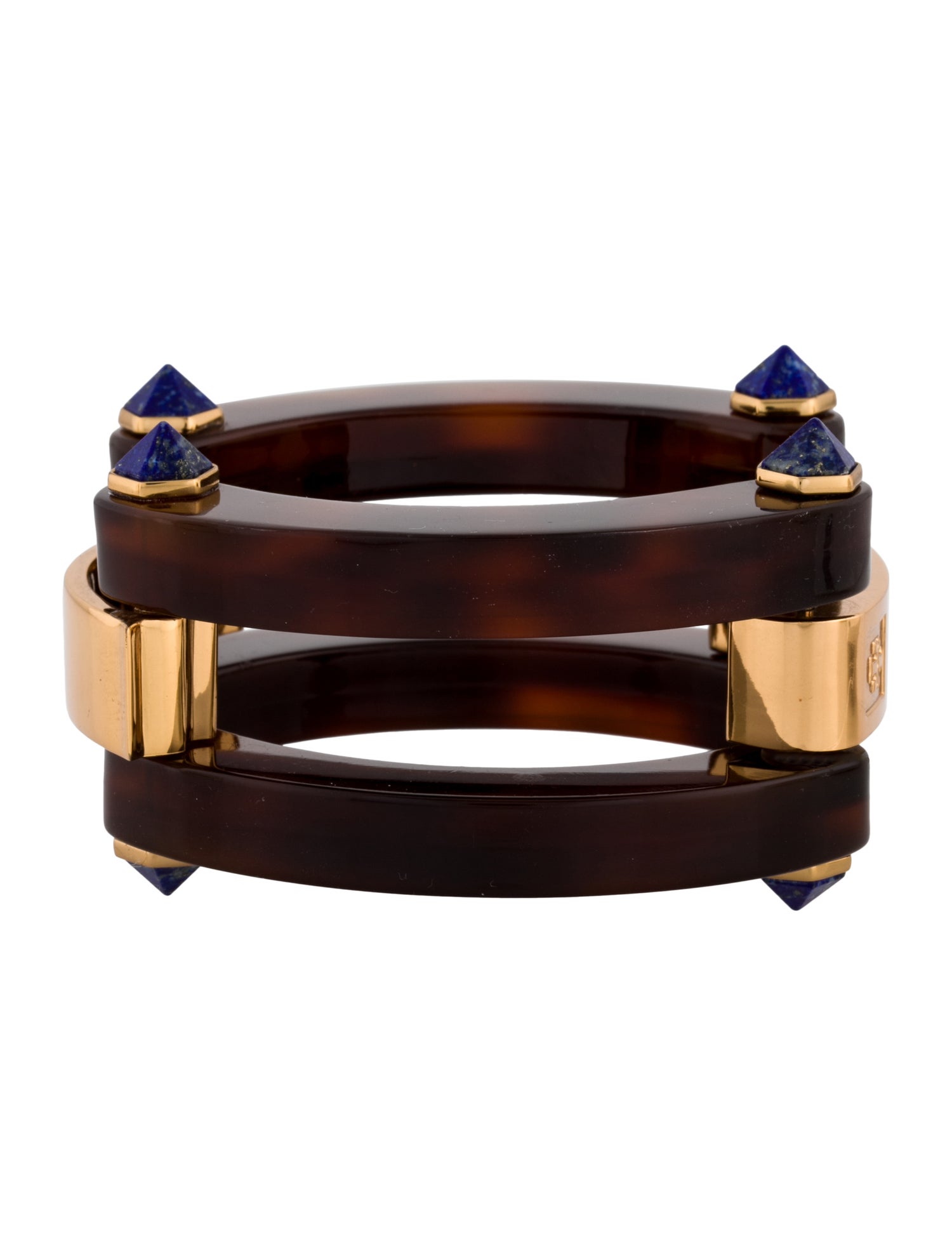 Tory Burch Stone & Resin 'Grasset' Hinged Bangle Bracelet