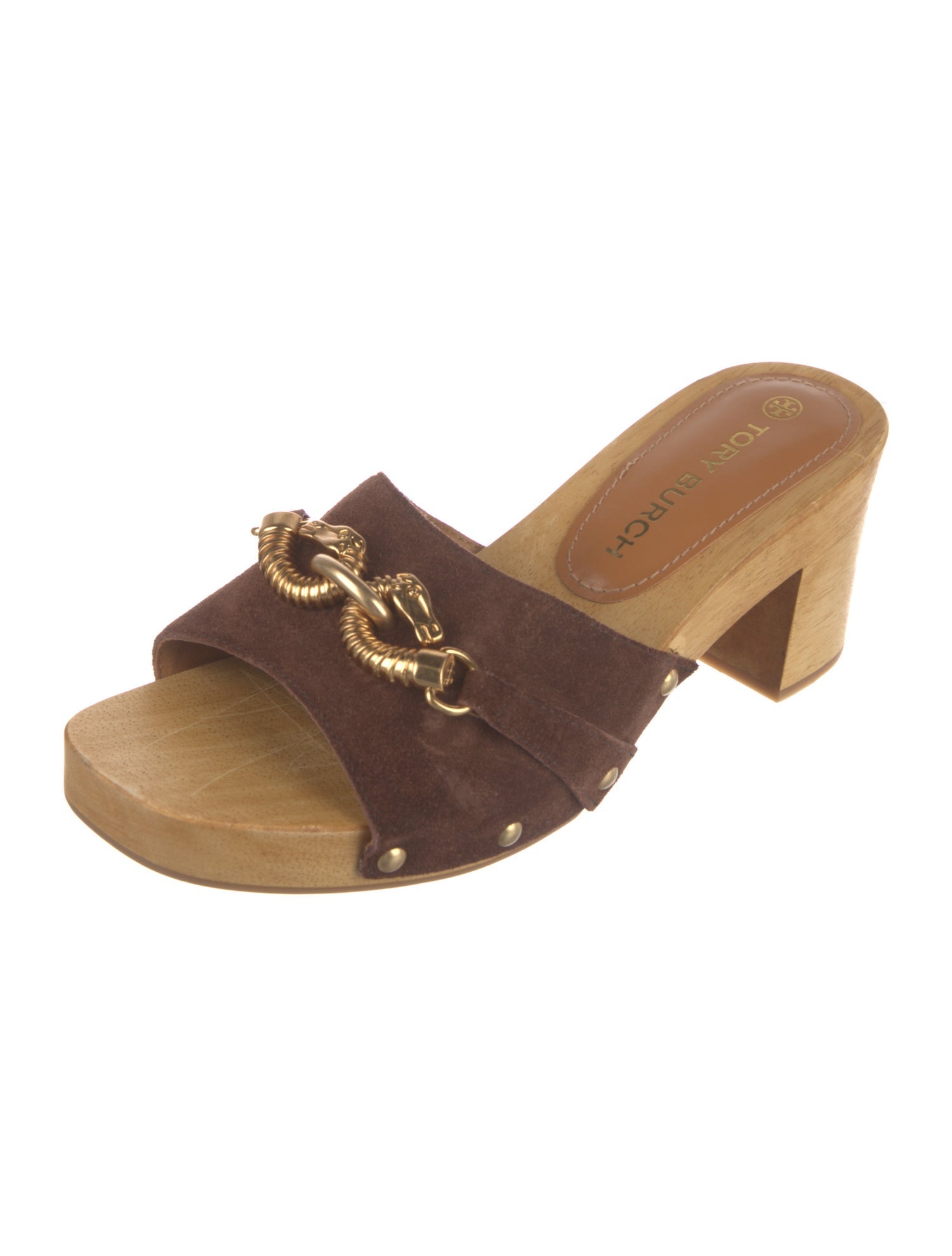 Tory Burch Suede Studded Accents Slides