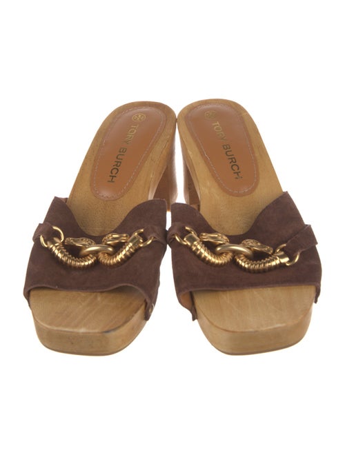 Tory Burch Suede Studded Accents Slides