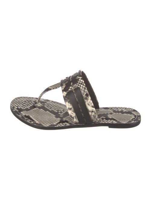 Tory Burch Leather Animal Print Slides