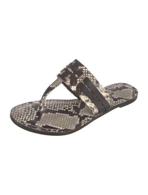 Tory Burch Leather Animal Print Slides