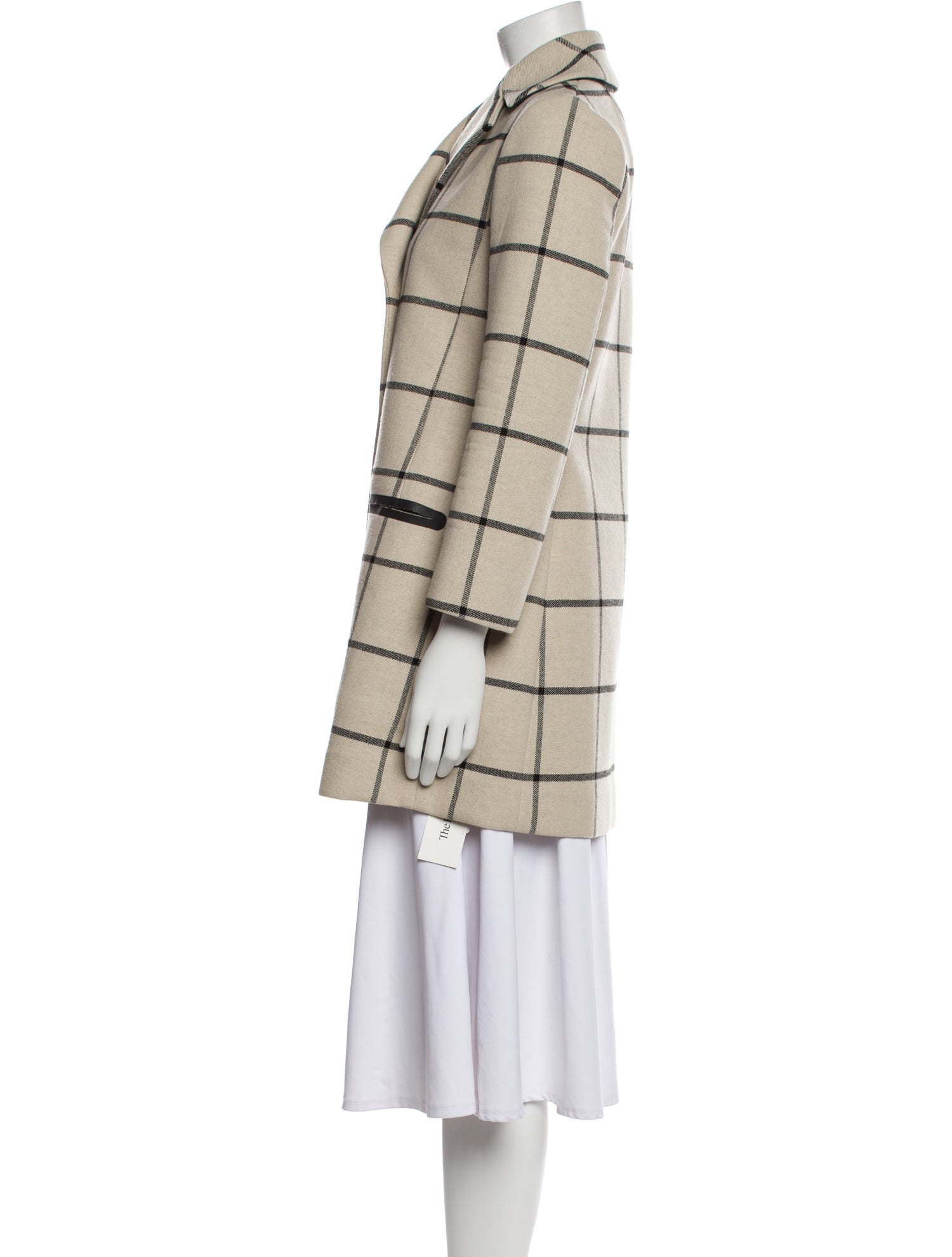 Tory Burch Wool Plaid Print Peacoat