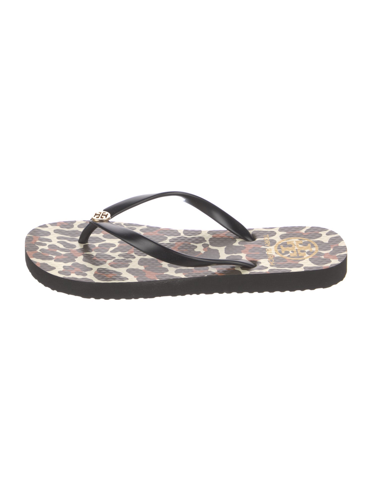 Tory Burch Rubber Animal Print Flip Flops