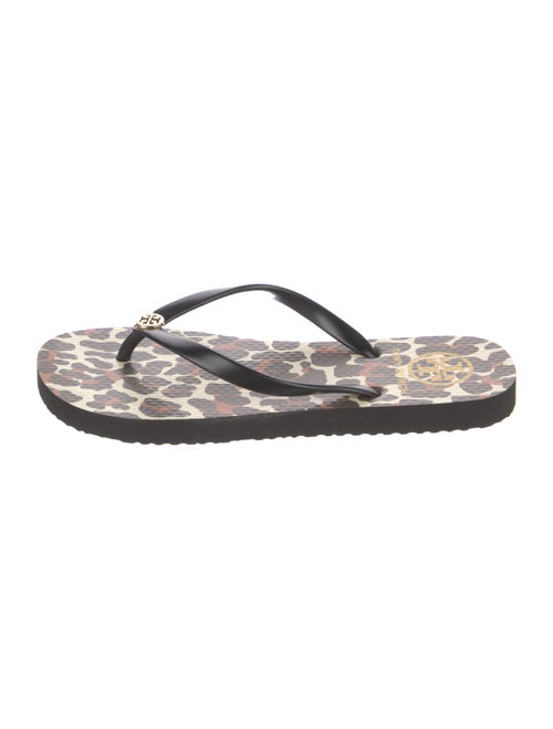 Tory Burch Rubber Animal Print Flip Flops