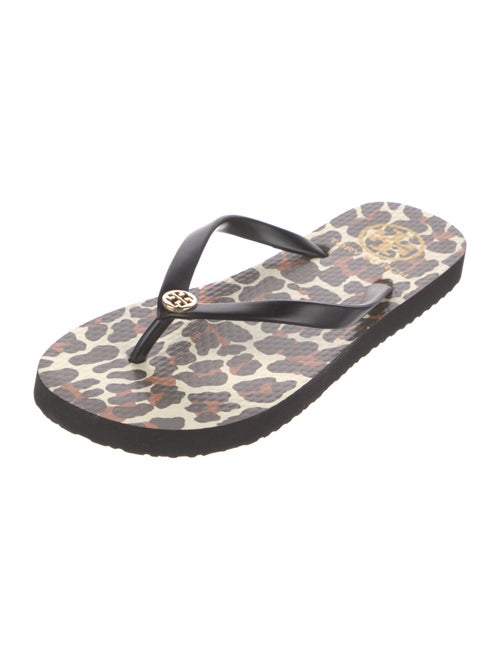 Tory Burch Rubber Animal Print Flip Flops