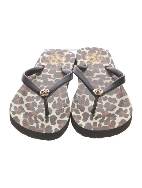 Tory Burch Rubber Animal Print Flip Flops