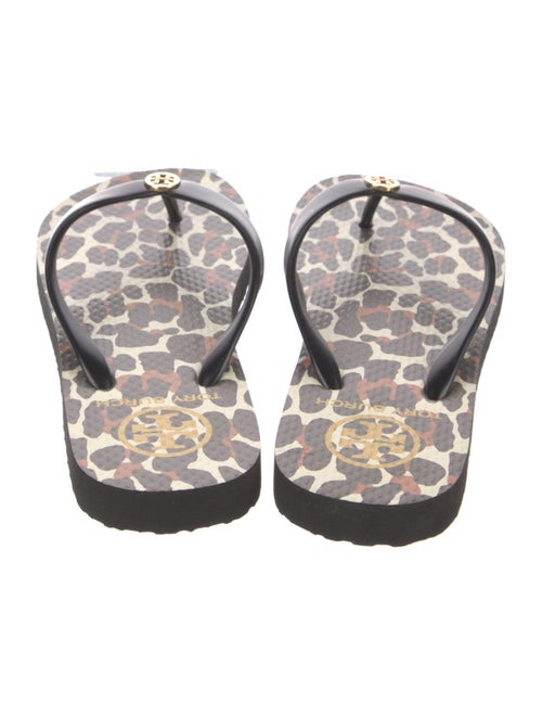 Tory Burch Rubber Animal Print Flip Flops