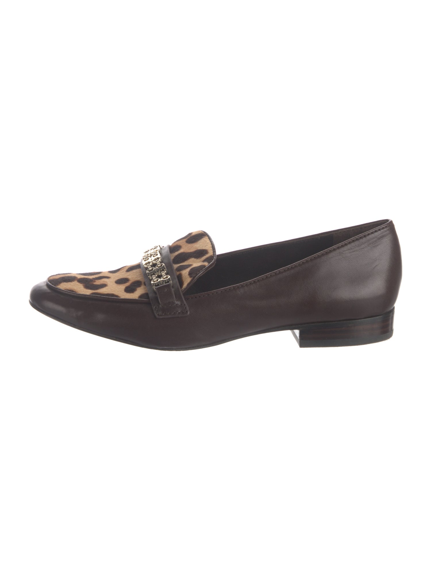 Tory Burch Leather Animal Print Loafers
