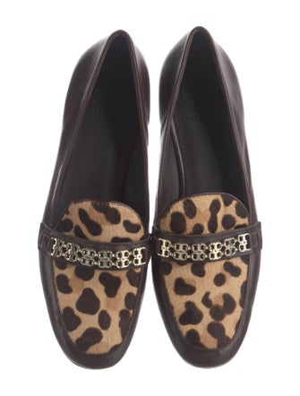 Tory Burch Leather Animal Print Loafers