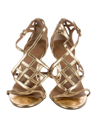 Tory Burch Patent Leather Cutout Accent Pumps