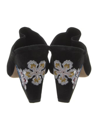 Tory Burch Suede Embroidered Accent Slides