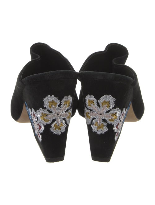 Tory Burch Suede Embroidered Accent Slides