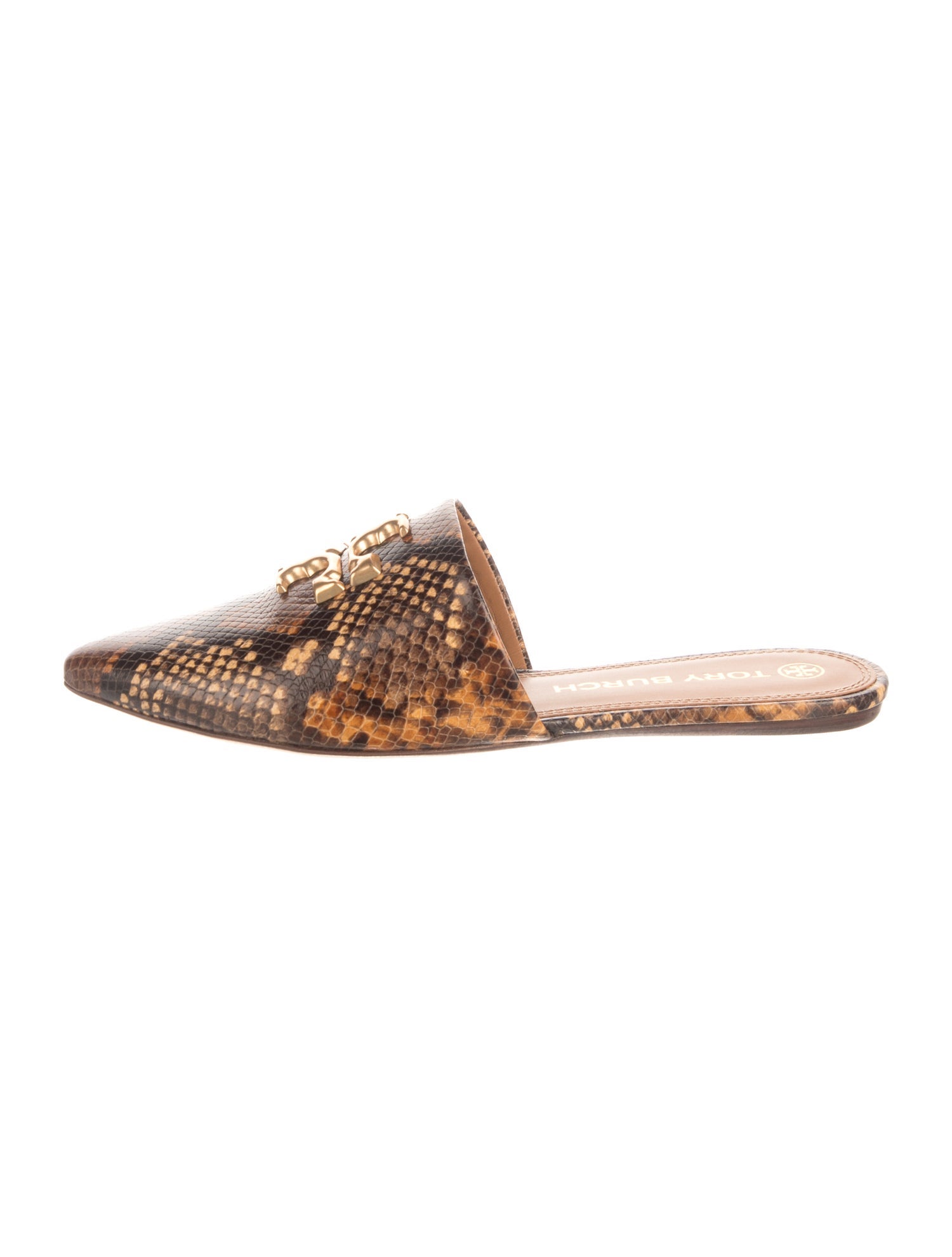 Tory Burch Leather Animal Print Mules