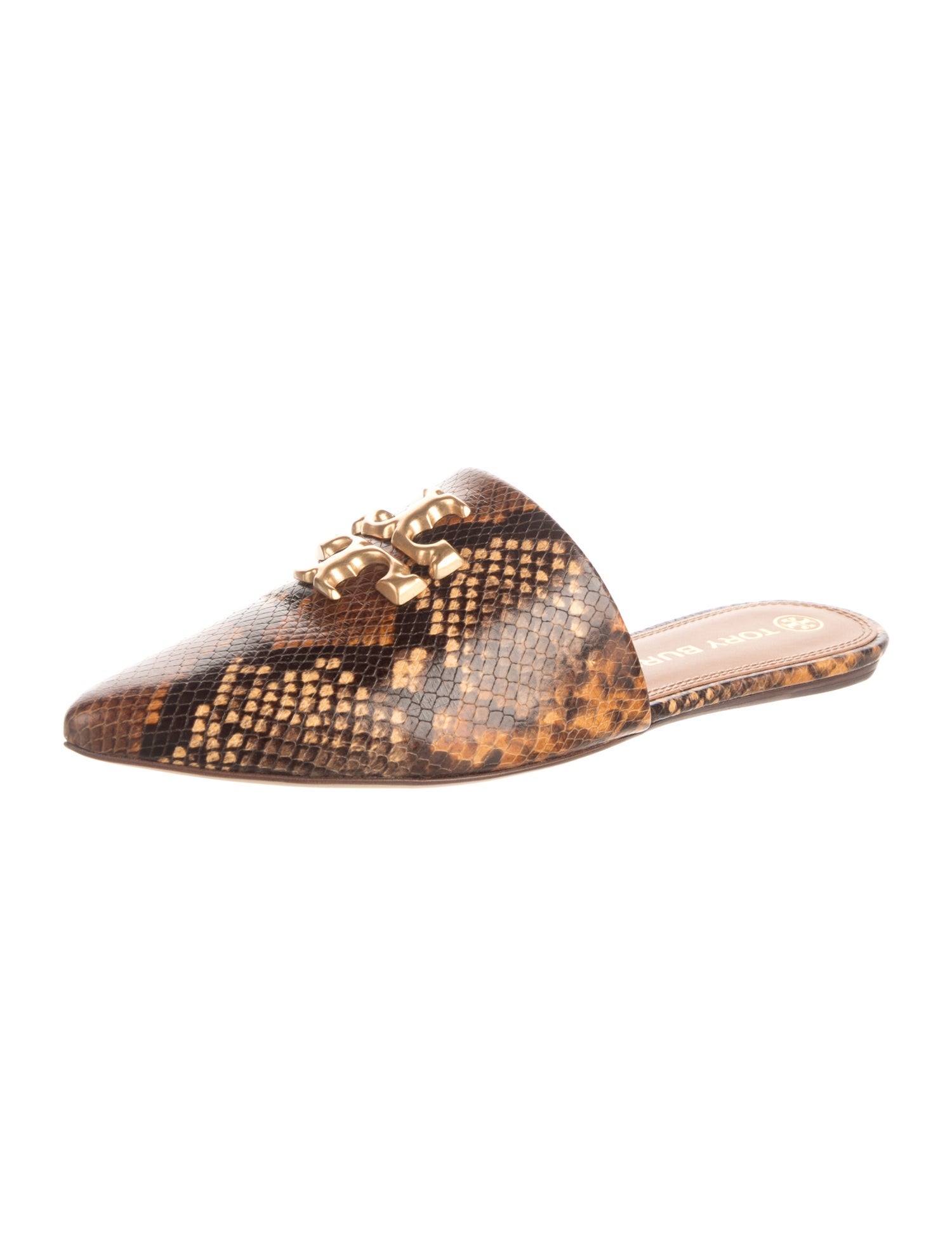 Tory Burch Leather Animal Print Mules
